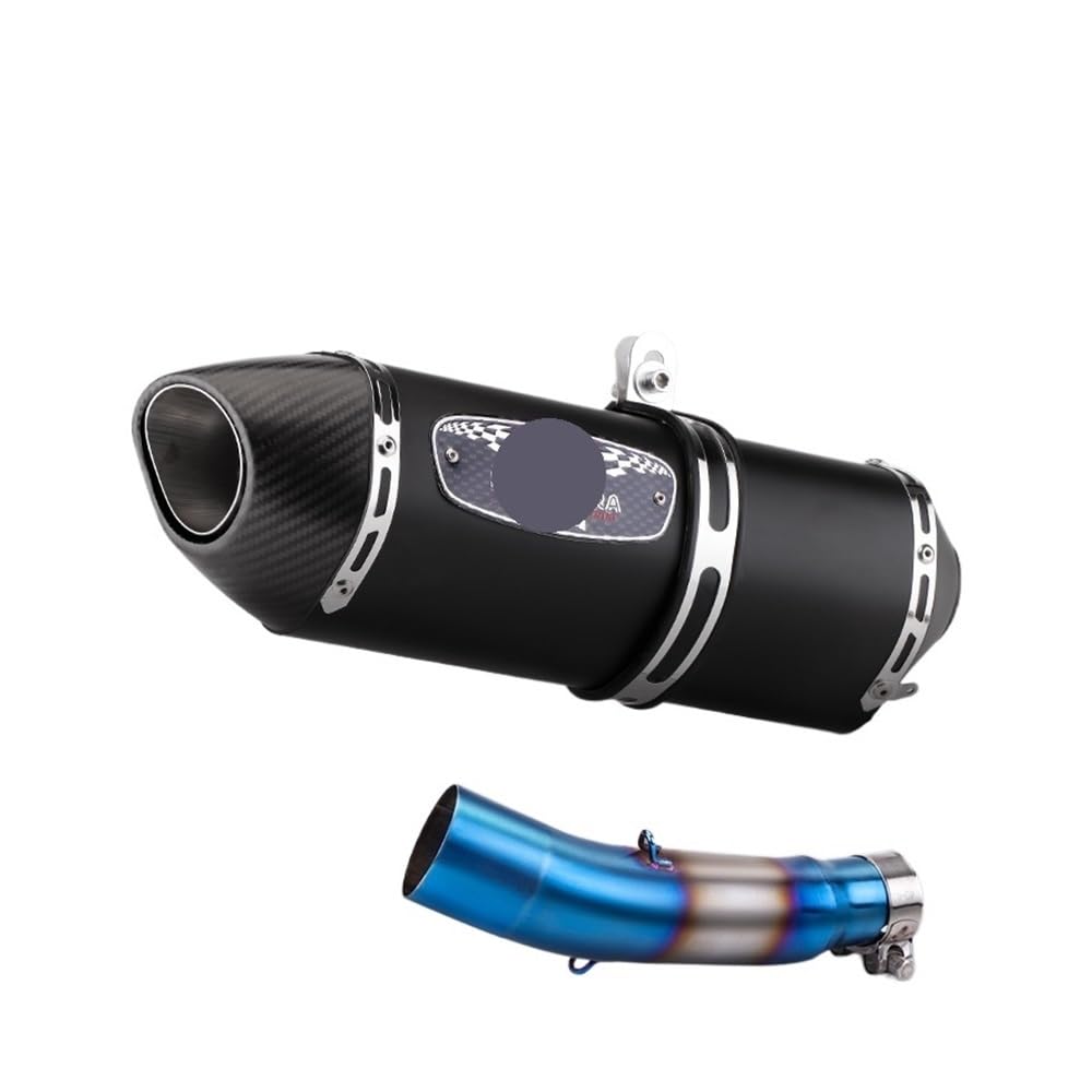 Niyade Motorrad Auspuffrohr Für CBR300R Für CB300R Für CB300F 2018-2024 Motorrad Auspuffrohr Ändern Mittleren Link Rohr Slip Auf Mit Schalldämpfer(Color B) von Niyade