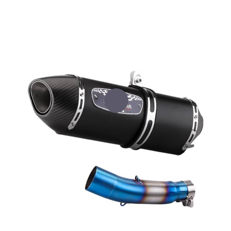 Niyade Motorrad Auspuffrohr Für CBR300R Für CB300R Für CB300F 2018-2024 Motorrad Auspuffrohr Ändern Mittleren Link Rohr Slip Auf Mit Schalldämpfer(Color B) von Niyade