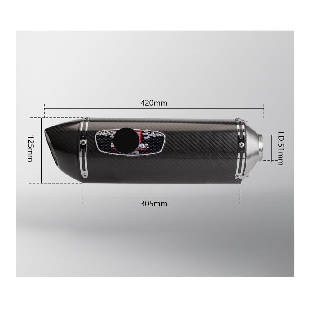 Niyade Motorrad Auspuffrohr Für CBR300R Für CB300R Für CB300F 2018-2024 Motorrad Auspuffrohr Ändern Mittleren Link Rohr Slip Auf Mit Schalldämpfer(Color C) von Niyade