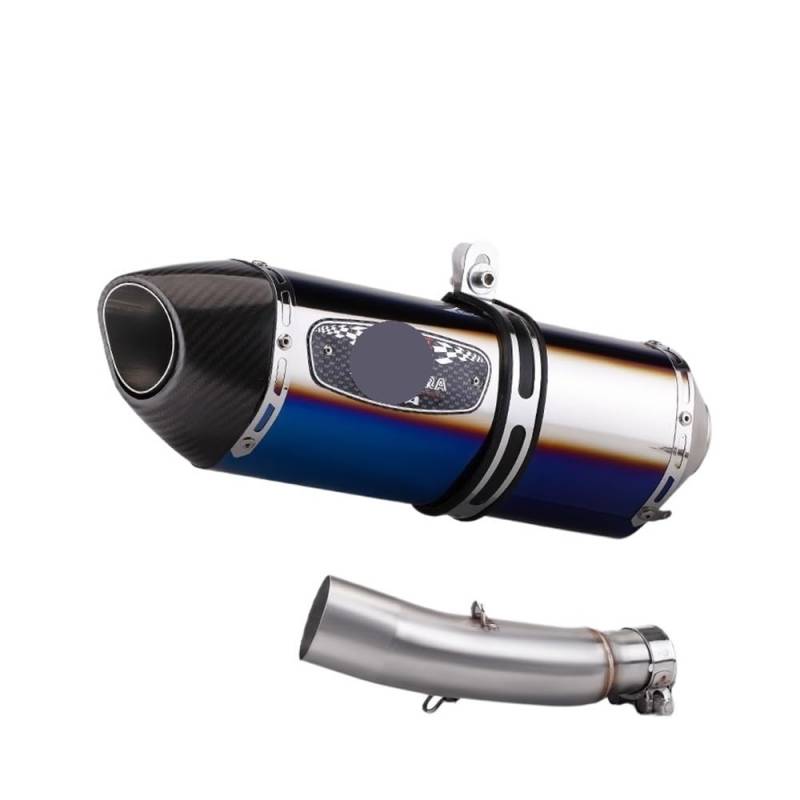 Niyade Motorrad Auspuffrohr Für CBR300R Für CB300R Für CB300F 2018-2024 Motorrad Auspuffrohr Ändern Mittleren Link Rohr Slip Auf Mit Schalldämpfer(Color E) von Niyade