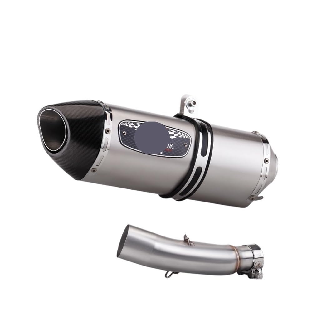 Niyade Motorrad Auspuffrohr Für CBR300R Für CB300R Für CB300F 2018-2024 Motorrad Auspuffrohr Ändern Mittleren Link Rohr Slip Auf Mit Schalldämpfer(Color H) von Niyade