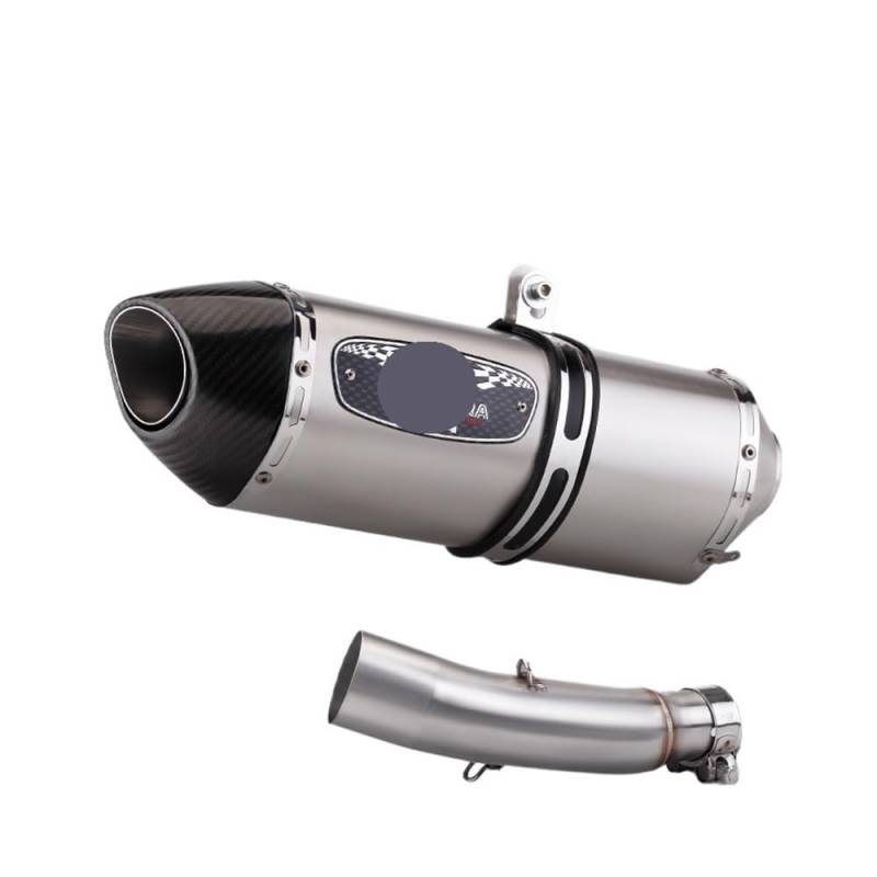 Niyade Motorrad Auspuffrohr Für CBR300R Für CB300R Für CB300F 2018-2024 Motorrad Auspuffrohr Ändern Mittleren Link Rohr Slip Auf Mit Schalldämpfer(Color H) von Niyade