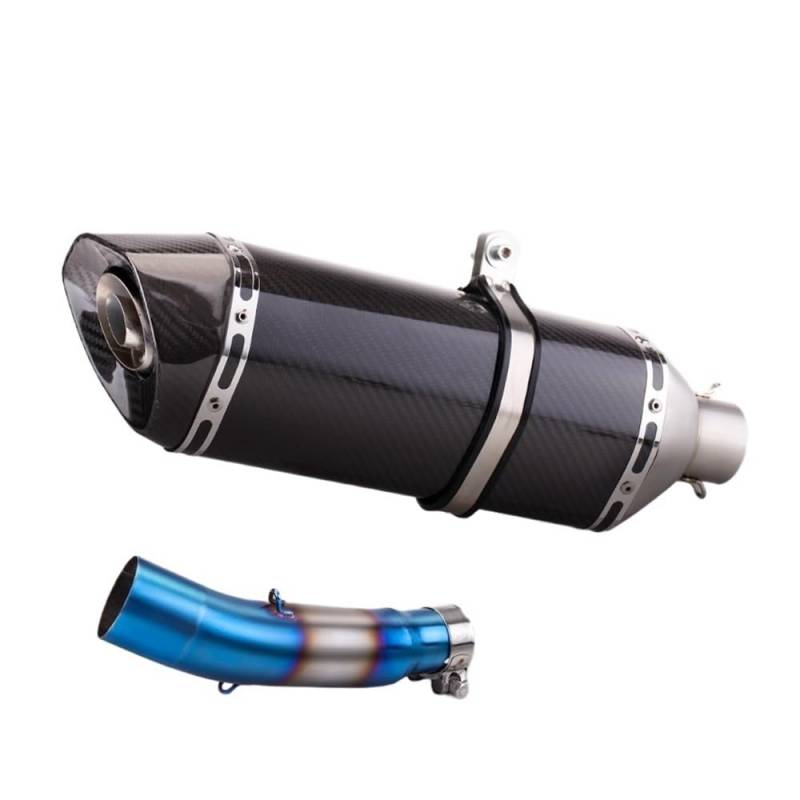 Niyade Motorrad Auspuffrohr Für CBR300R Für CB300R Für CB300F 2018-2024 Slip Auf Motorrad Auspuff Ändern Mittleren Link Rohr Verbinden Schalldämpfer Schalldämpfer(D Color) von Niyade