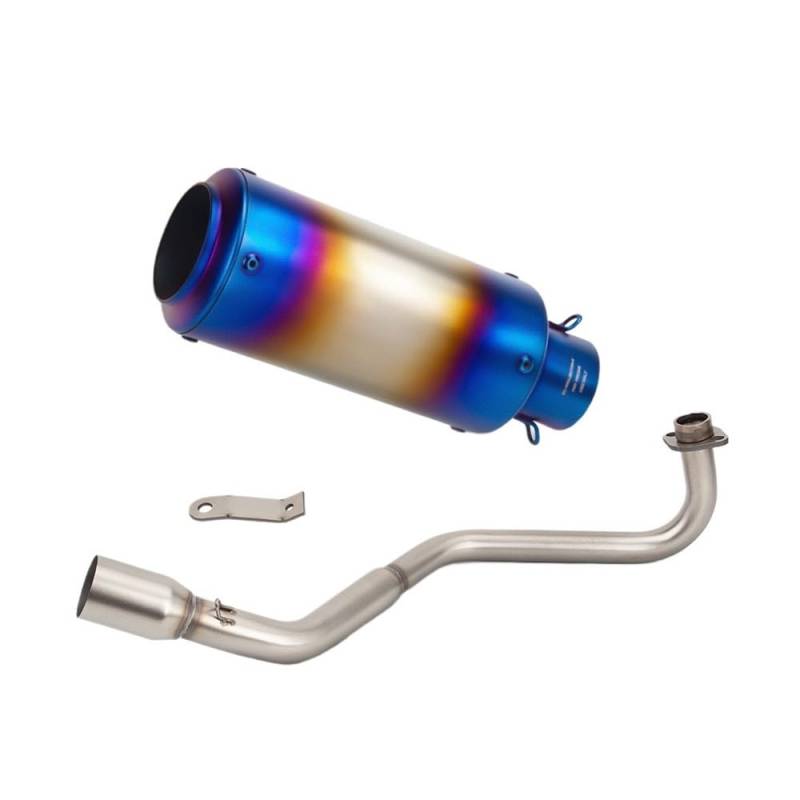 Niyade Motorrad Auspuffrohr Für Grom Für MSX125 Für MSX 125 Slip Auf Motorrad Auspuffrohr Vorne Link Rohr Schalldämpfer(Color C) von Niyade
