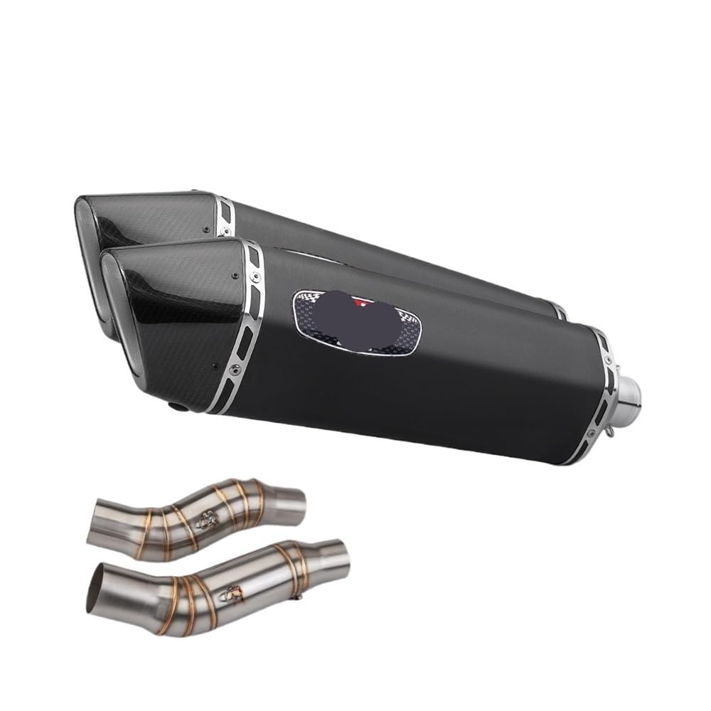 Niyade Motorrad Auspuffrohr Für Z1000 2010-2024 Motorradauspuff Modifizieren Sie Das Doppelte Mittlere Verbindungsrohr Mit Zwei Schalldämpfern(B Color) von Niyade