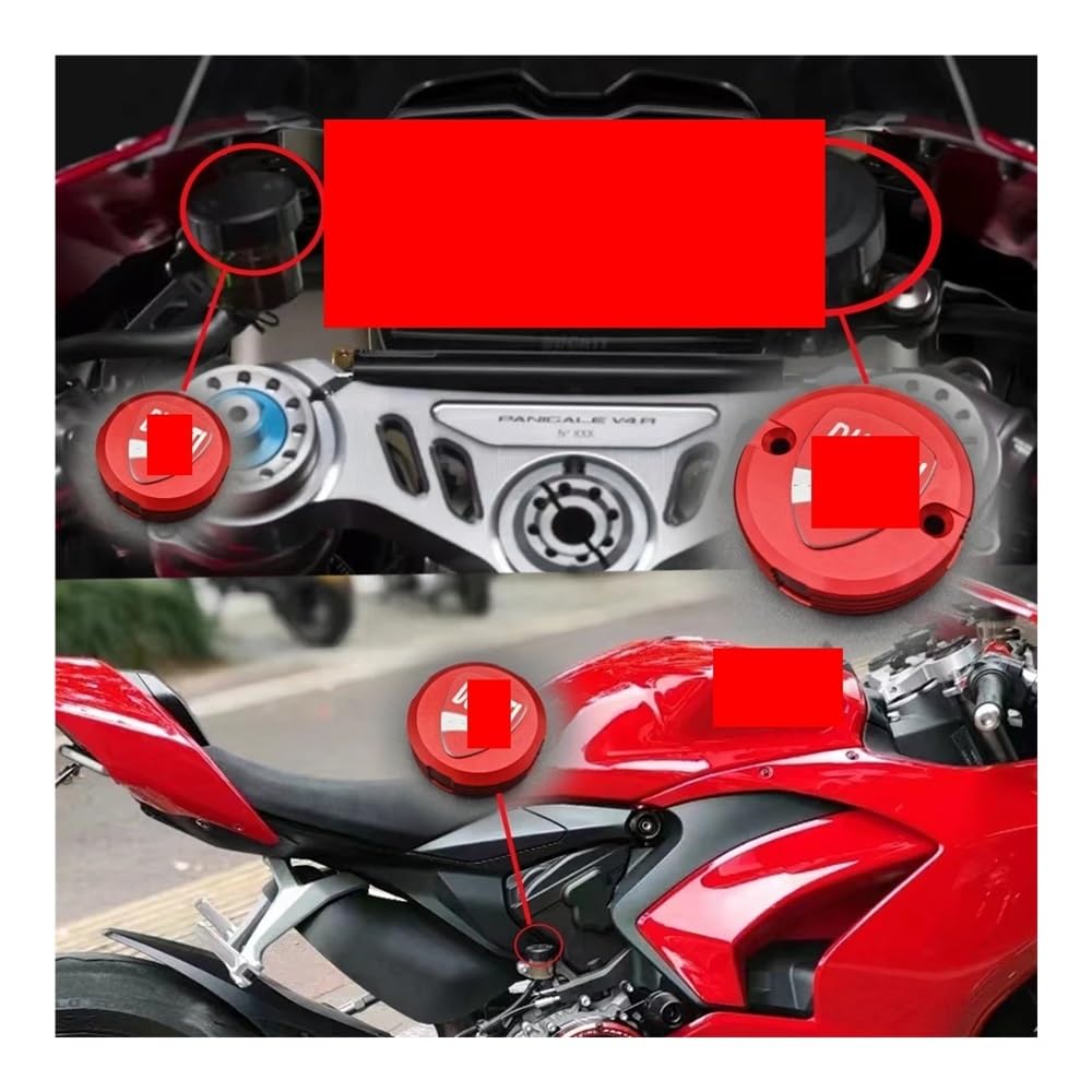 Niyade Motorrad zubehör Ölpumpe Hauptzylinrckel Teile Motorrad Vorne Hinten Bremsflüssigkeitsbehälter Für Multistrada 1200 2010-2017(Color-1) von Niyade