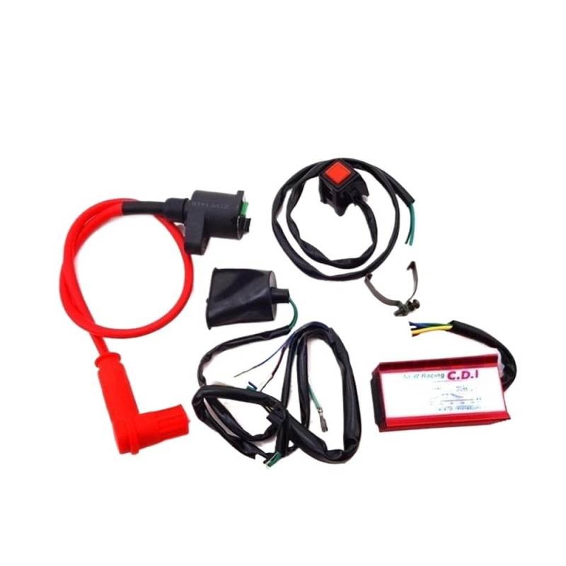 Niyade Stator Zündspule Motor-Kill-Stopp-Schalter + Zündspule + 5-poliger AC-CDI-Box + Kabelbaum Für 50 Cc-160 Cc Pit Dirt Bike von Niyade