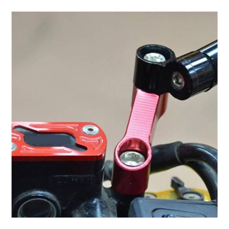 Niyade Universal Motorrad Rückspiegel Verlängerung Riser Extend Adapter Geändert Zubehör Vorne Transfer Basis Verbreiterung Halterung Extender(Red) von Niyade