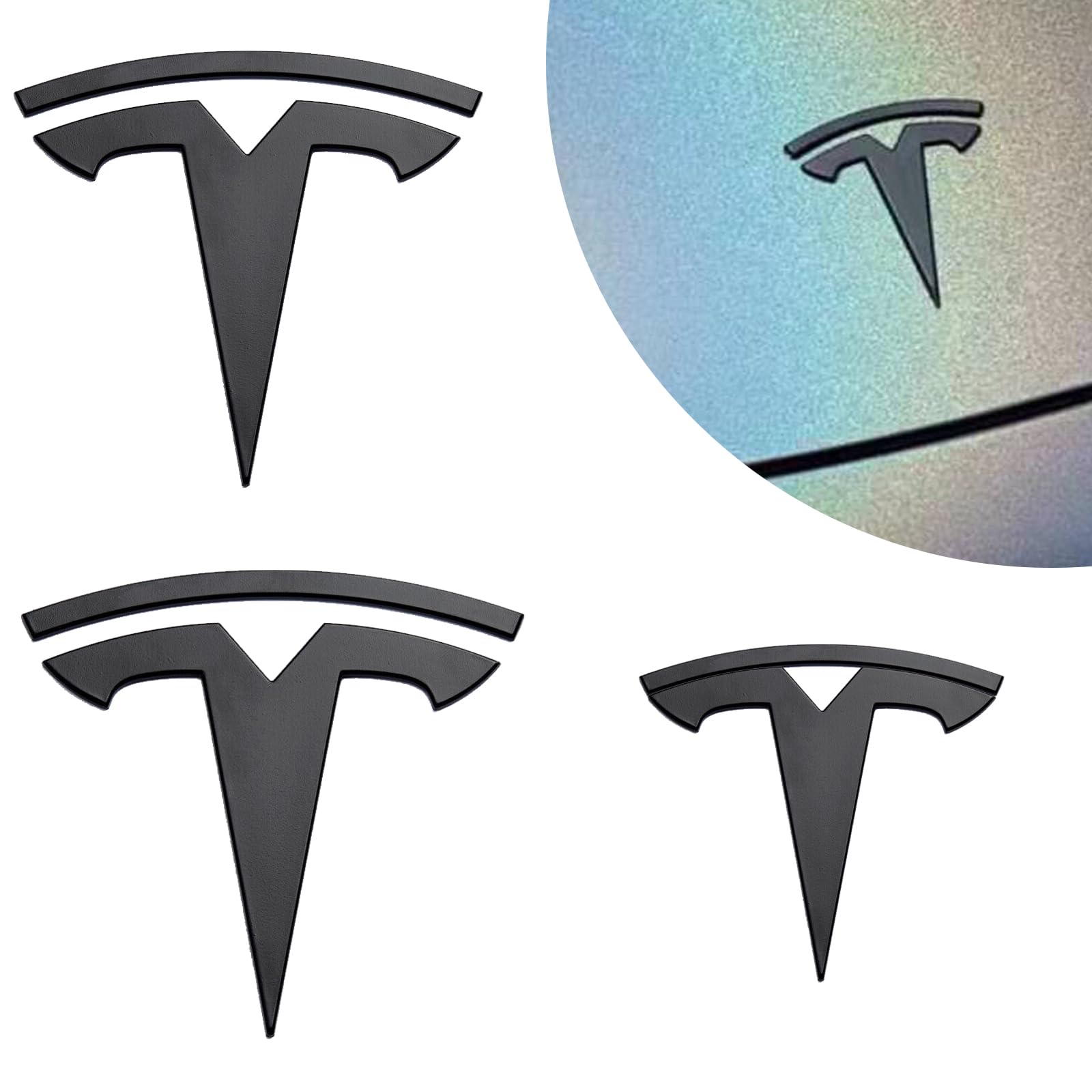 Modell Y Auto Etikett Set: 3 Stücke Emblem Logo, Mattschwarzes Emblem Auto Zubehör für Vorne/Hinten/Lenkrad Zubehör Modell Y Auto Etikett Set: 3 Stücke Emblem Logo, Mattschwarzes Emblem Auto Zubehör für Vorne/Hinten/Lenkrad Zubehör von Nizirioo