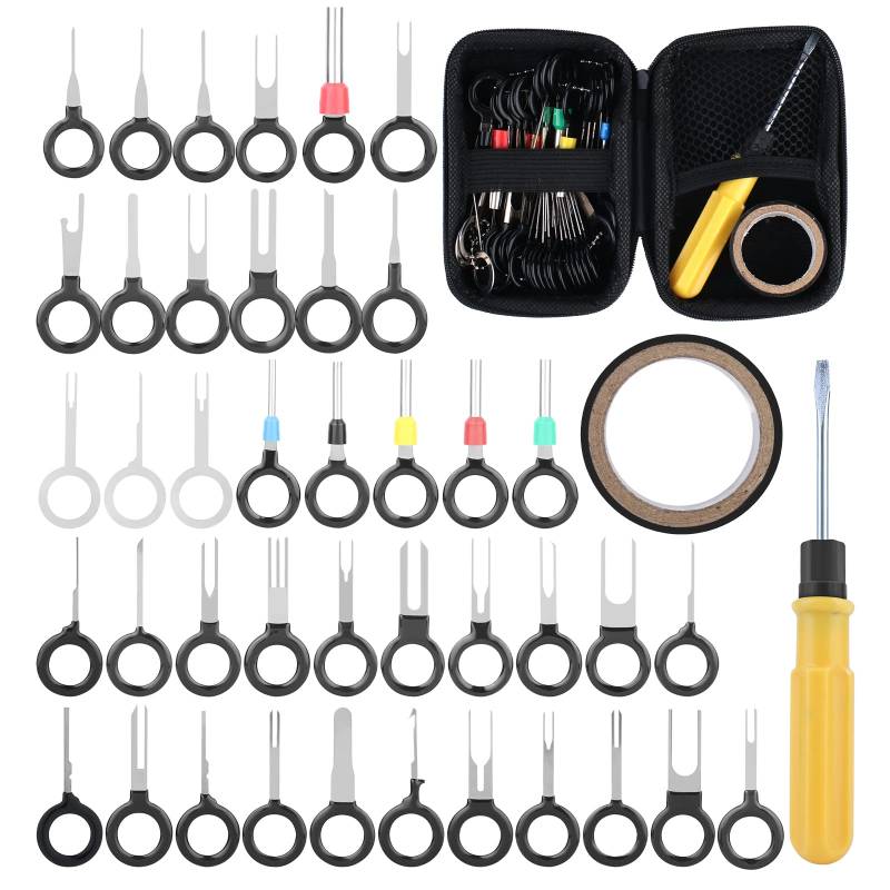 Nizirioo Auspinnwerkzeug Kfz Set, 41Stk Entriegelungswerkzeug Steel Seal Allen Key Set, Auto Steckverbinder Stecker Car Pins mit Abzieher Terminal Removal Tools, Werkzeugkoffer Elektriker Werkzeuge von Nizirioo