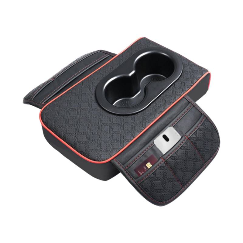 Armlehnenbezug für Auto Armlehne Aufbewahrungsbox Leder Konsole Abdeckung mit Getränkehalter Auto Armlehne Auto Armlehne Box Allgemeiner Getränkehalter für Auto 3 x 20 x 6,5 cm für Auto Auto RV von Nkmujil