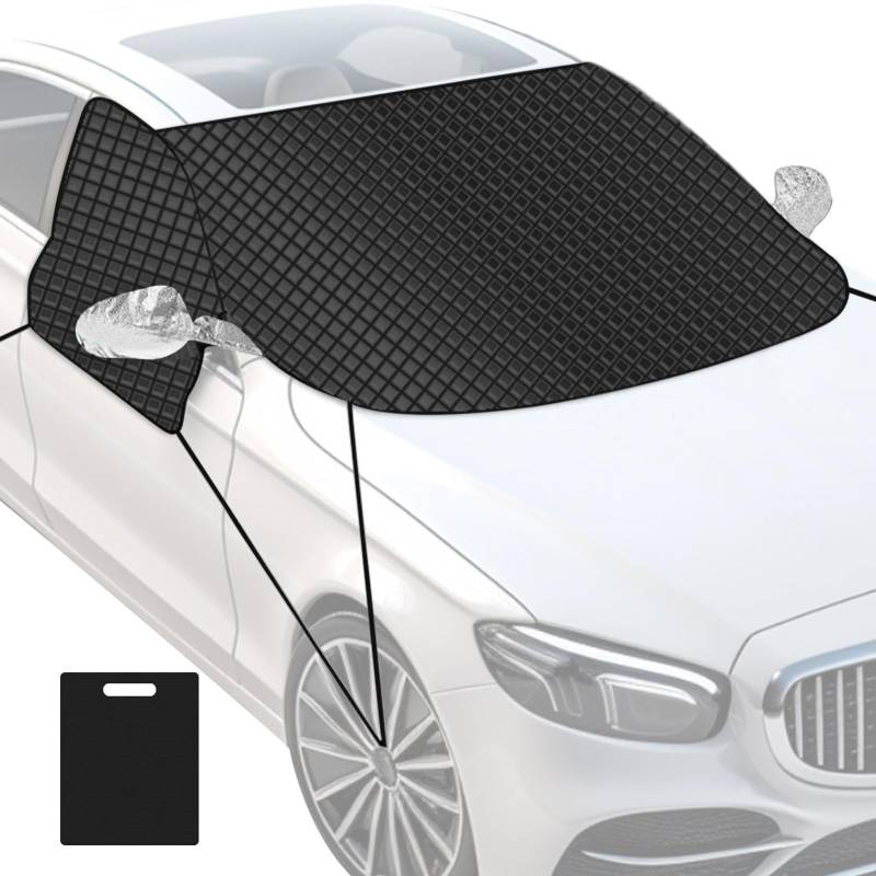 Magnetische Windschutzscheiben-Abdeckung | Schnee-Windschutzscheiben-Abdeckung für Auto | Auto-Windschutzscheiben-Sonnenschutz mit Magneten | - und Schneeschutz mit Rücksichtabdeckung | von Nkmujil