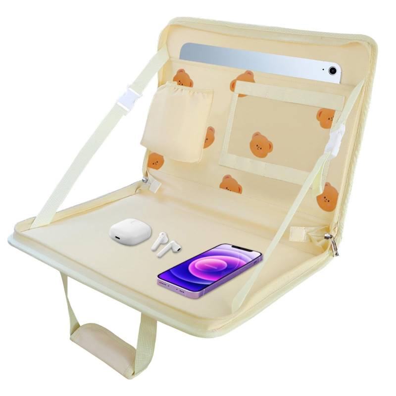 Nkmujil Auto Food Tray Lenkradablage Rücksitz Kopfstütze Tablett Klappbar Auto Lenkrad Schreibtisch Multifunktionales Auto Tablett mit Taschen zum Essen Essen Trinken und Schreiben Laptop Arbeit von Nkmujil