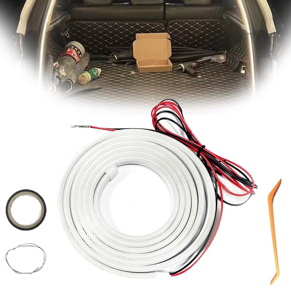 Dynamic Flowing Car Trunk Light Strip,Automatischer Sensor Tail Box Light Strip,Auto-Kofferraum Lichtstreifen,Dynamisch Fließender Auto-Kofferraum-Lichtstreifen,4m LED-Lichtstreifen Für Lkw(White) von Nnbysj