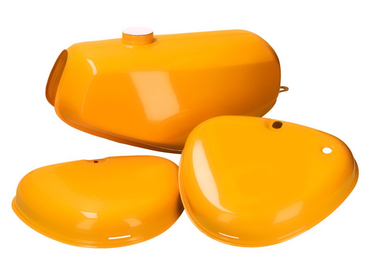 Simson S51 S70 TANK-Set mit Seitendeckel saharabraun / orange gelb Lackset von No-Name