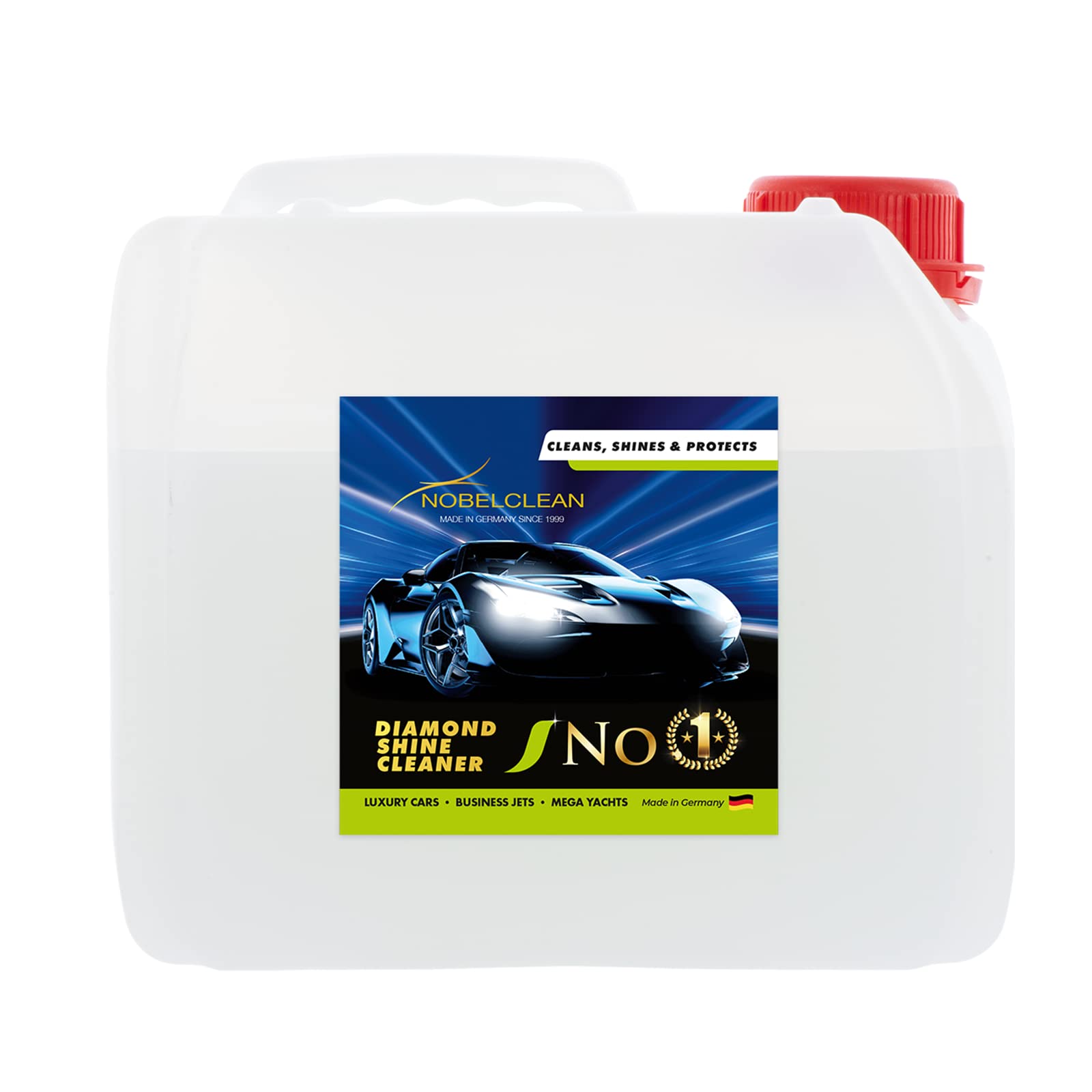 Nobelclean NC1 - Autoshampoo - Auto reiniger - Felgenreiniger - perfekte Auto Pflege aussen - Autowäsche - Umweltfreundlich ohne Wasser nutzbar - Felgen & Scheiben - 3 Liter Nachfüllkanister von NobelClean