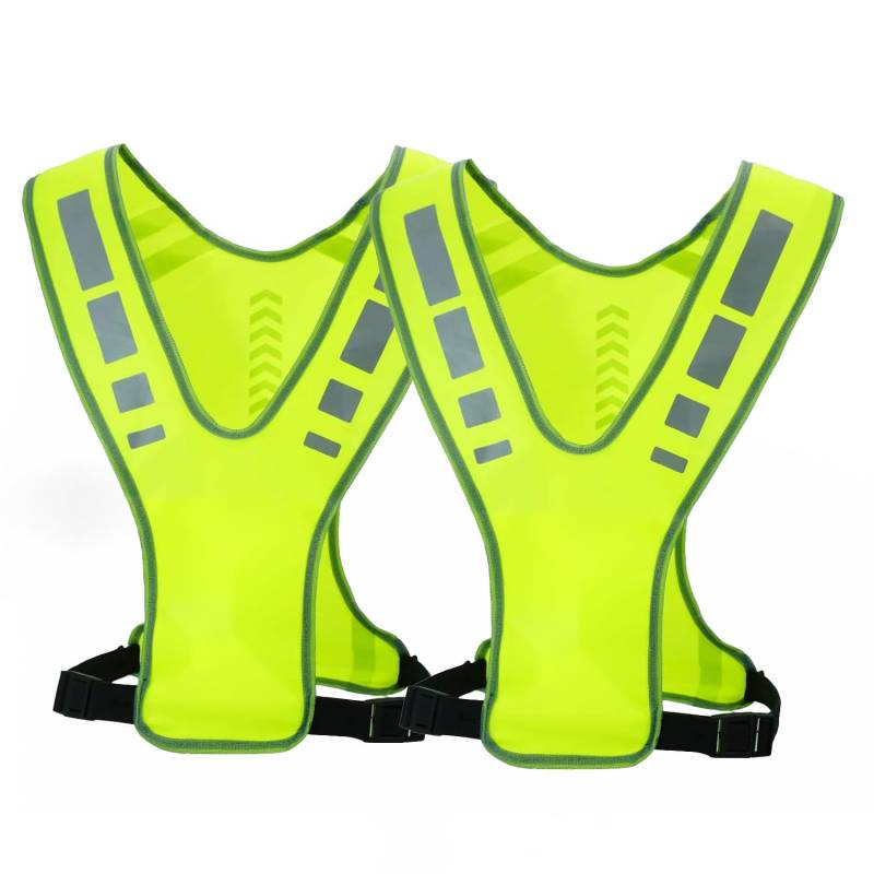 Nokwocy Reflektierende Weste, Reflektierende Laufweste mit Tasche für Damen, Herren & Kinder – Sicherheitsweste für Nacht-Radfahren, Laufen, Gehen & Joggen (2 STK.) von Nokwocy