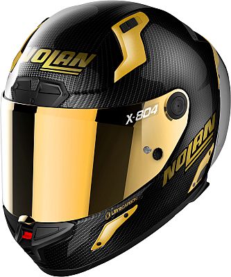 Nolan X-804 RS Ultra Carbon Golden Edition, Integralhelm - Schwarz/Dunkelgrau Gold-Verspiegelt - L von Nolan