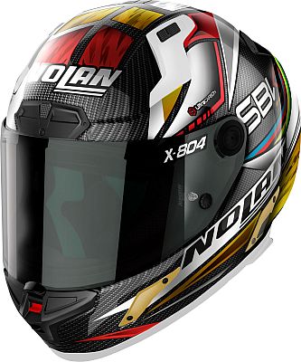 Nolan X-804 RS Ultra Carbon SBK, Integralhelm - Schwarz/Grau/Gold/Rot - L von Nolan