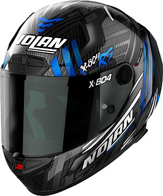 Nolan X-804 RS Ultra Carbon Spectre, Integralhelm - Schwarz/Silber/Blau - M von Nolan