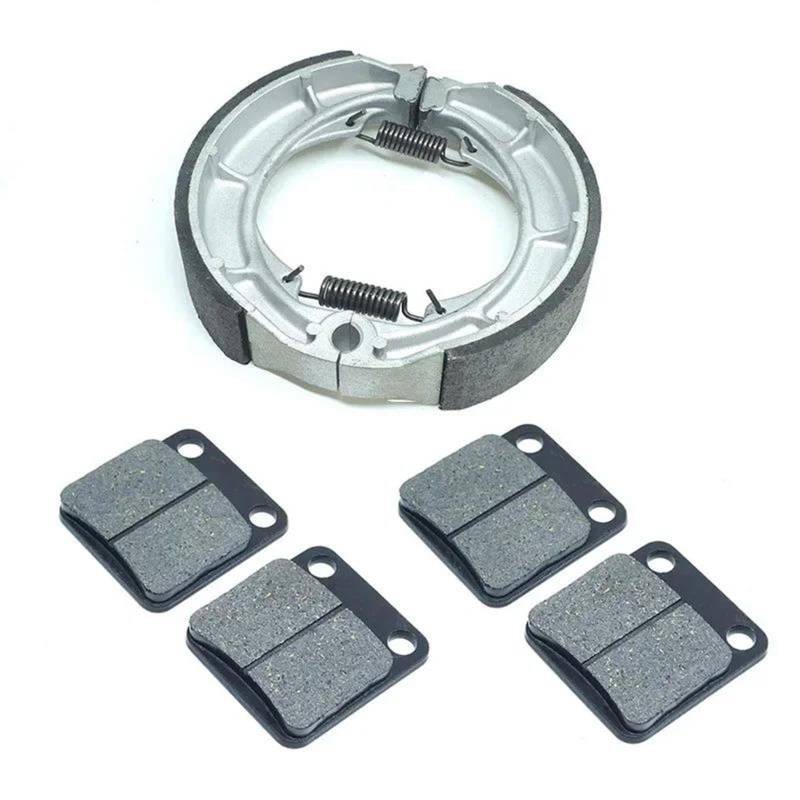 Nonuiny Für Suzuki LTF LTA 400 Eiger 2002–2007 400F 4WD 2002–2005 ATV Bremsbeläge Vorn Und Bremsbacken Hinten, Satz LTF400 LTA400 LTF400F Bremsbeläge Motorräder(Front Rear Set) von Nonuiny