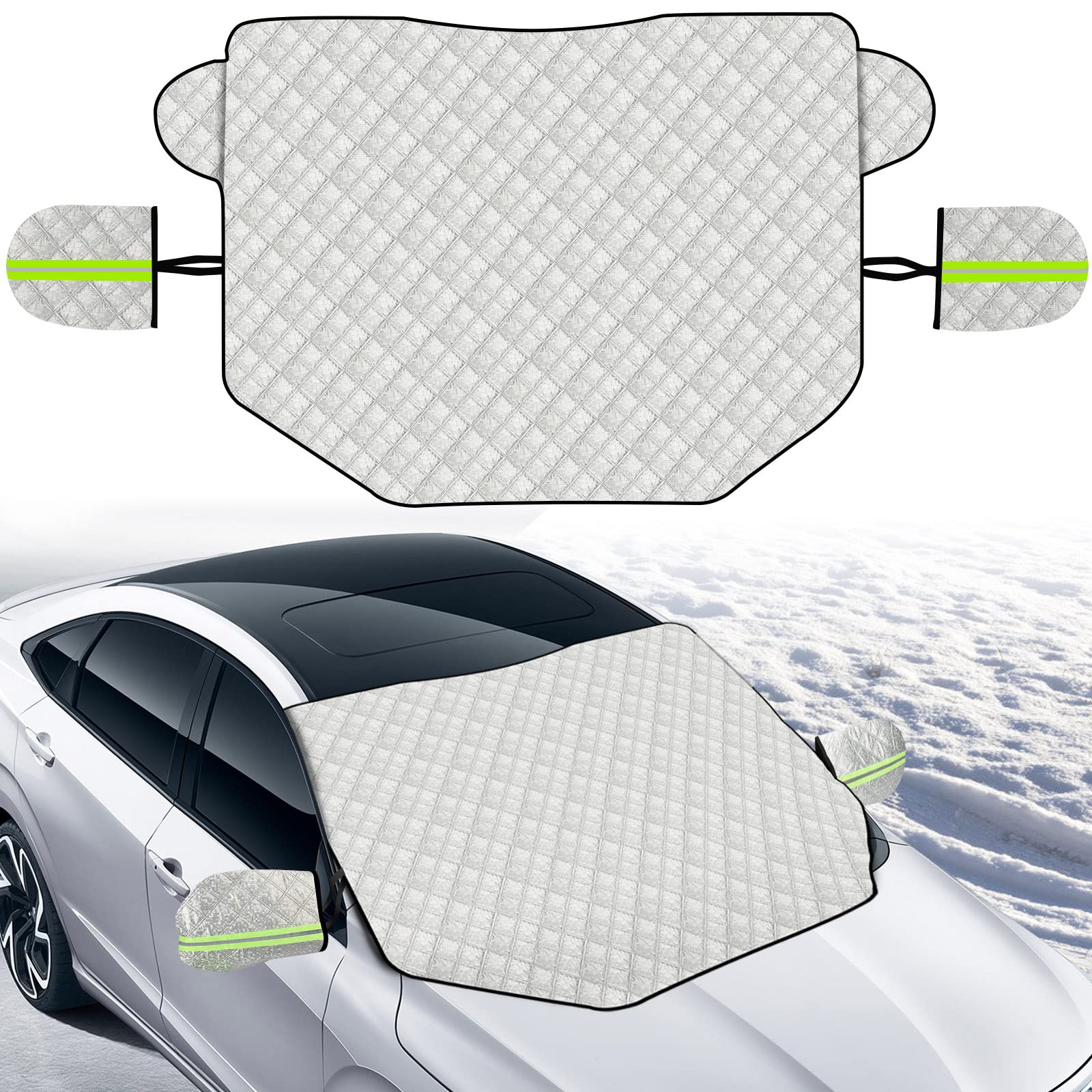 Noosverl Sonnenschutz Auto Frontscheibe 145×118cm, Auto Sonnenschutz Frontscheibe Innen, Frontscheibenabdeckung, Sonnenblende Vorne, Windschutzscheibe für Sommer Selbsthaftend UV Faltbar von Noosverl