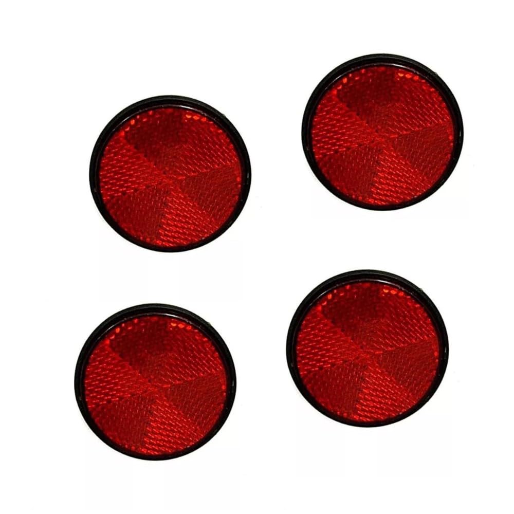 Norhogo 4 Stück Φ58mm rote runde Reflektoren mit M6 Schrauben und Muttern, Sicherheitsreflektoren für Wohnwagen, Anhänger und Masten, Reflektoren von Norhogo