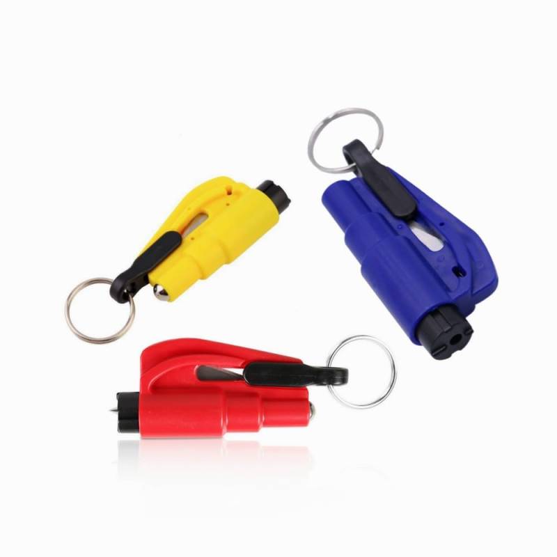 Norhogo Auto-Sicherheitshammer - Mini-Sicherheitshammer - Mit Schlüsselanhänger - Ausbrechwerkzeug (Rot, Blau, Gelb) von Norhogo