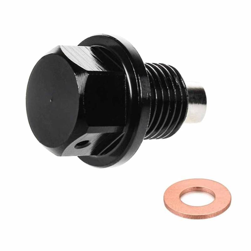 Norhogo Magnetische Ölablassschraube, von Modifikation der Titanlegierung, Magnetisch Auto Ölschraube Kit mit Unterlegscheibe, Schwarz 14x1.5cm von Norhogo