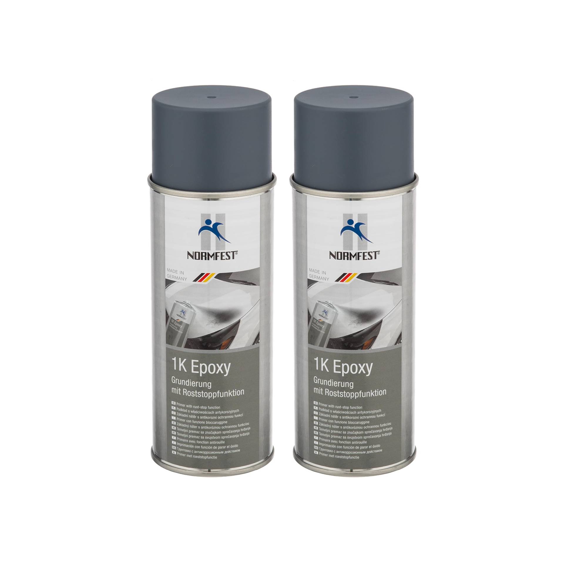 Normfest 1K Epoxy Grundierung mit Roststoppfunktion Füller grau 2x 400ml Normfest 1K Epoxy Grundierung mit Roststoppfunktion Füller grau 2x 400ml von Normfest
