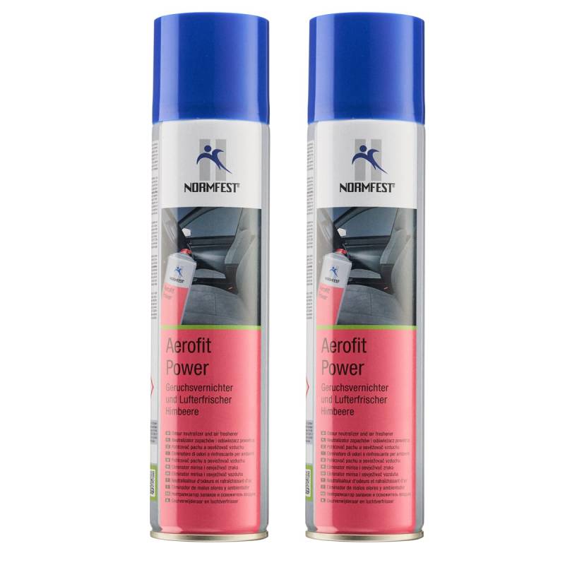 Normfest 2X Aerofit Power Lufterfrischer Himbeer Geruchsvernichter Spray 400ml / pro Dose inkl. HS von Normfest