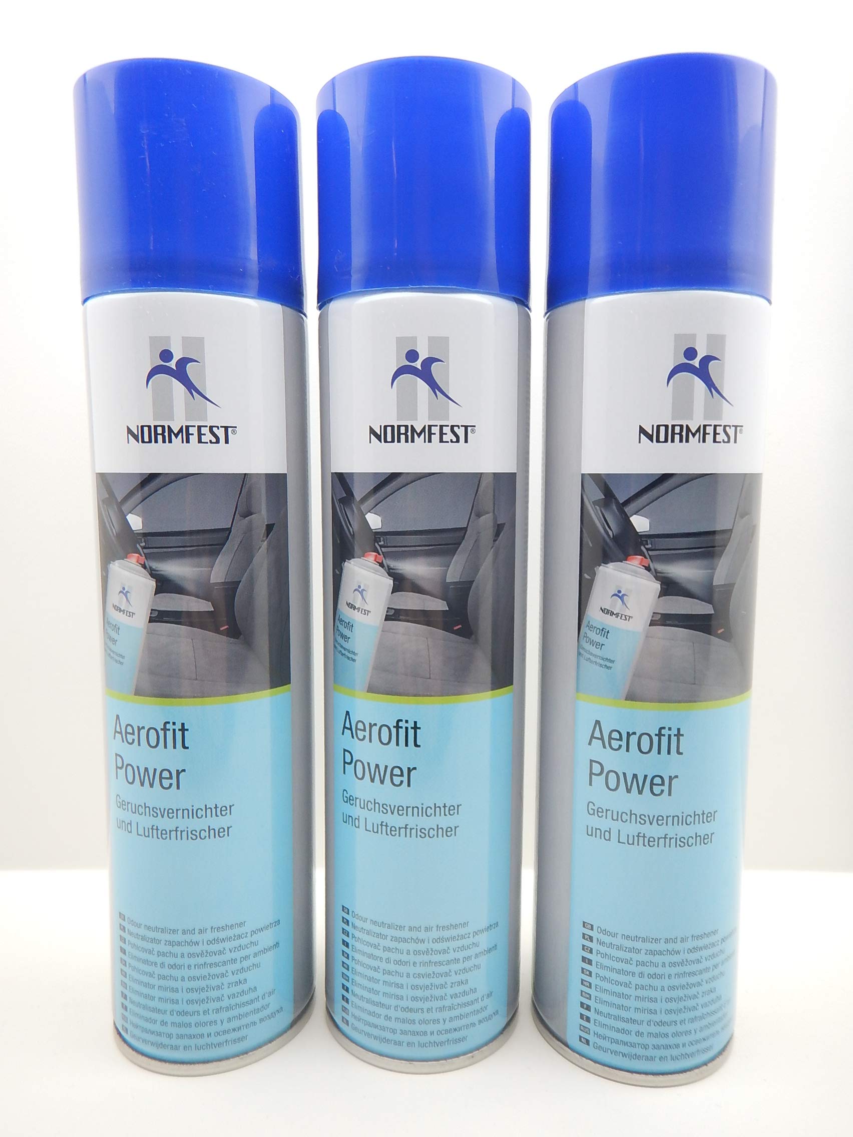 Normfest 3X Aerofit Power Lufterfrischer Himbeer Geruchsvernichter Spray 400ml / pro Dose inkl. HS von Normfest