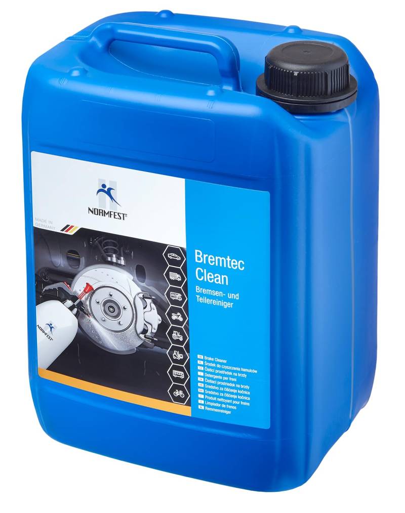Normfest Bremsenreiniger Bremtec Clean - Kennzeichnungsfreier Universeller Reiniger ohne gefährliche Inhaltsstoffe (5 Liter) von Normfest
