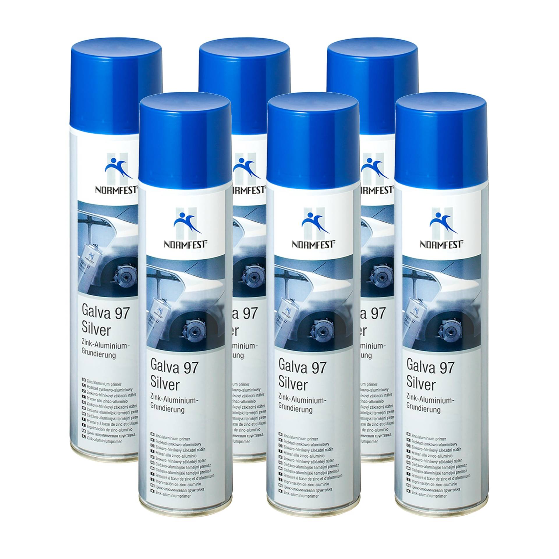 Normfest Galva 97 Zink-Aluminium Grundierung hitzefest schweißbar 6x 400ml Normfest Galva 97 Zink-Aluminium Grundierung hitzefest schweißbar 6x 400ml von Normfest