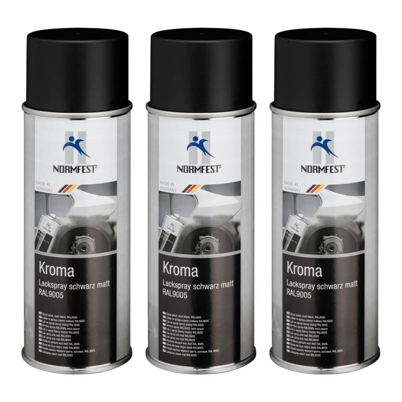 Normfest Lackspray Kroma RAL9005 schwarz matt 3x 400 ml von Normfest