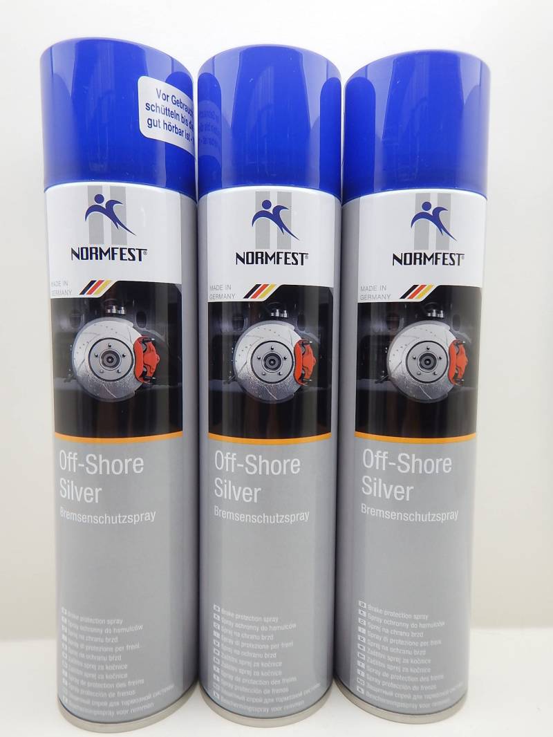 Normfest Off-Shore Silver Bremsenschutz Spray – Effektiver Rost- und Korrosionsschutz 3X 400ml von Normfest