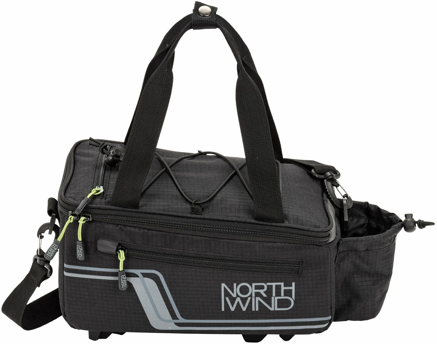 Northwind SMARTBAG ONE4ALL MLT Gepäckträgertasche (Multifunktionale Tasche mit Getränkehalter, MonkeyLoad Adapterplatte, Wasserabweisend, Reflexaufdruck, 7l Stauraum) von Northwind