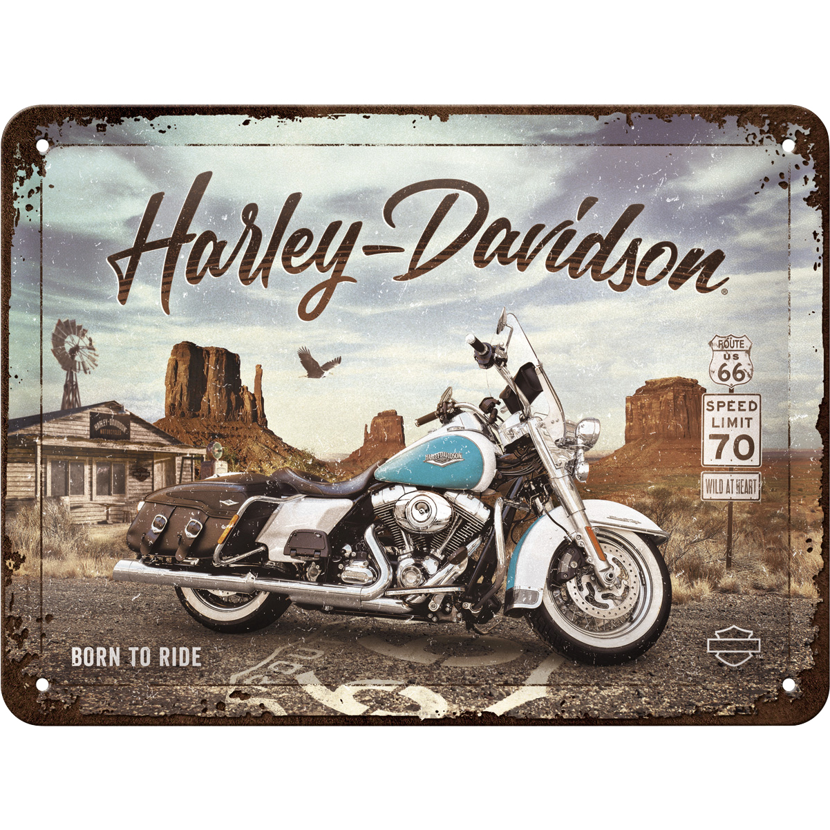 Nostalgic-Art Blechschild 15 x 20 HD - Route 66 "Road King Classic" Nostalgic-Art Blechschild 15 x 20 HD - Route 66 "Road King Classic" von Nostalgic-Art