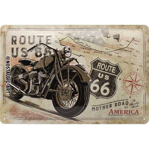 Nostalgic-Art Blechschild 20 x 30 cm Route 66 Bike Map Nostalgic-Art Blechschild 20 x 30 cm Route 66 Bike Map von Nostalgic-Art