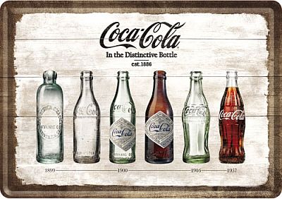 Nostalgic Art Coca-Cola Bottle Timeline, Blechpostkarte - 14 cm x 10 cm von Nostalgic Art