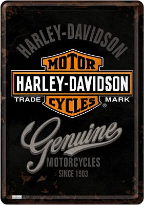 Nostalgic Art Harley-Davidson - Genuine Logo, Blechschild - 14 cm x 10 cm von Nostalgic Art