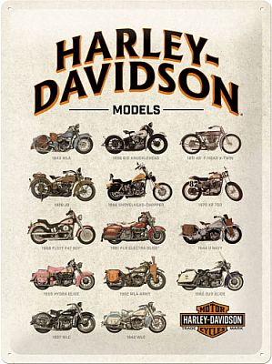 Nostalgic Art Harley-Davidson - Model Chart, Blechschild - 40 cm x 30 cm von Nostalgic Art