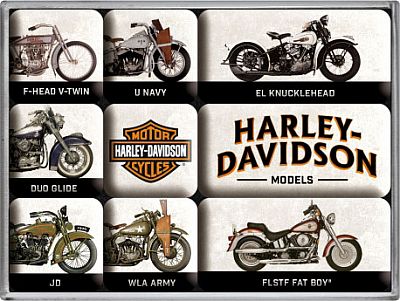 Nostalgic Art Harley-Davidson - Model Chart, Magnet-Set (9 tlg.) - 9 cm x 2 cm x 7 cm von Nostalgic Art