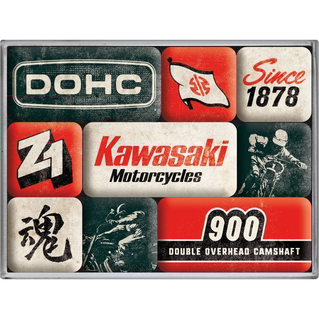 Nostalgic-Art Magnet-Set "Kawasaki - Motorcycles Since 1878" Nostalgic-Art Magnet-Set "Kawasaki - Motorcycles Since 1878" von Nostalgic-Art