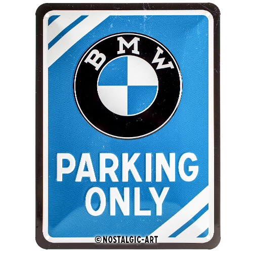 Nostalgic Art Retro Blechschild 20x30cm, Motiv "BMW - Parking Only", 1 Stück von Nostalgic-Art