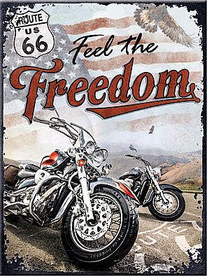 Nostalgic Art Route 66 Freedom, Magnet - 8 cm x 6 cm von Nostalgic Art