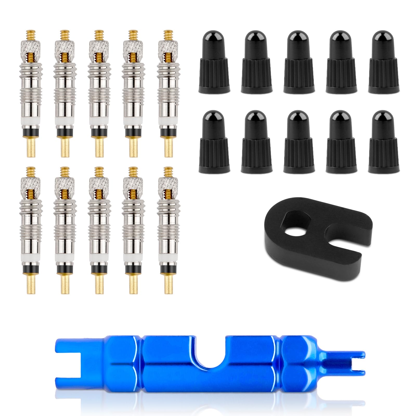 22 Stück Fahrradventil Adapter Französisches, Französisches Ventil Adapter Und 10 Ersatzventilkerne, Fahrrad Presta Ventil mit Ventilkappen, Ventilschlüssel für Fahrräder und Mountainbikes 22 Stück Fahrradventil Adapter Französisches, Französisches Ventil Adapter Und 10 Ersatzventilkerne, Fahrrad Presta Ventil mit Ventilkappen, Ventilschlüssel für Fahrräder und Mountainbikes von Notoke