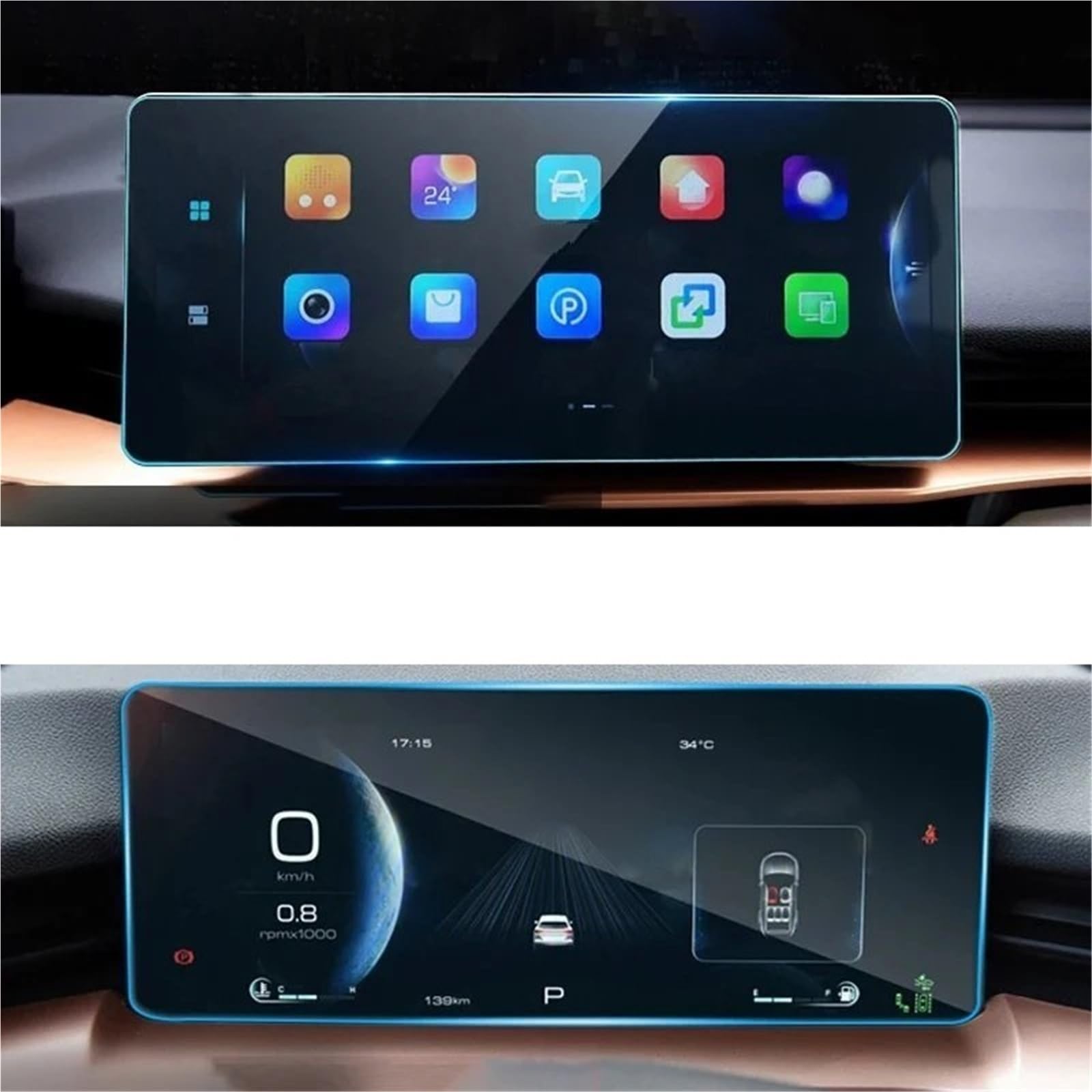 Displayschutzfolie Navigation Schutzfolie Für Haval H6 3. Generation 2021 2022 2023 GT Für DHT Für PHEV Auto GPS-Navigation Gehärtetes Display-Dashboard-Displayschutzfolie(12.3 and Dashboard) von Nqimgv