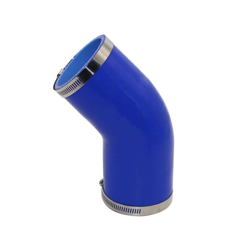Auto Ansaugschlauch 45 Grad Mehrere Größen Blau Universal Silikonschlauchschlauchanschlussinterkühler Turbo -Einlassrohrkupplungsschlauch Luftansaugschlauch(63MM-76MM) von Nqkcuac