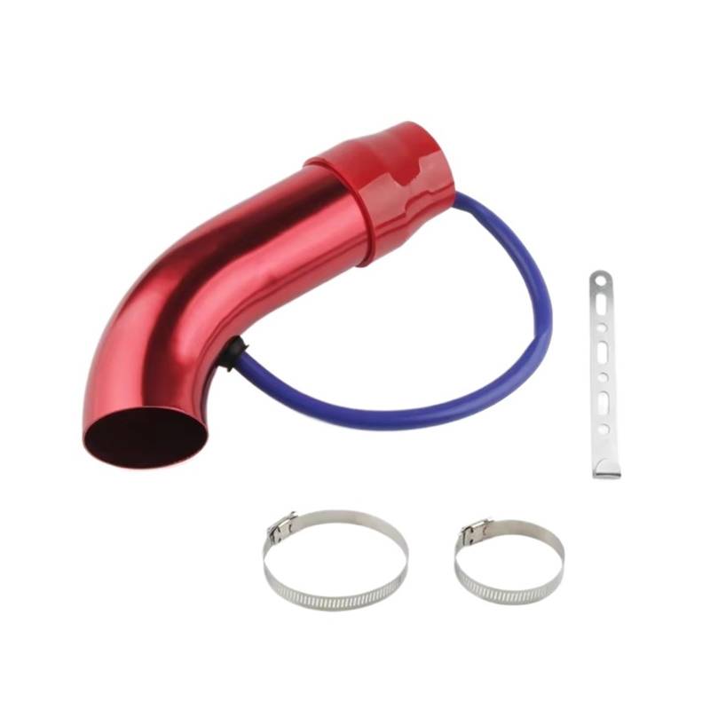 Auto Ansaugschlauch Auto Kaltlufteinlass Turbo Induktionsrohr Rohr Silber Schwarz Rot Farbe Universal Alumimum 3'' 75mm Luftansaugschlauch(Red) von Nqkcuac